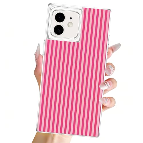 Clear Case for iPhone 11 6,1", Aesthetic Striped Pattern Transparent Cover, Cute Stripes Design, No Yellowing Soft TPU Shockproof Protective Bumper Shell for Women Girls, Pink - color: Pink, size: iPhone 11