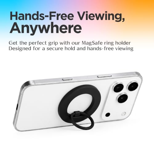 FELONY CASE - Matte Black Ring Grip and Stand - Version 2.0 - Improved Stronger Magnet, Magnetic Phone Ring Holder for iPhone 17,16, 15, 14, 13, 12, Pro, Pro Max, Air - Drop Protection - color: Matte Black