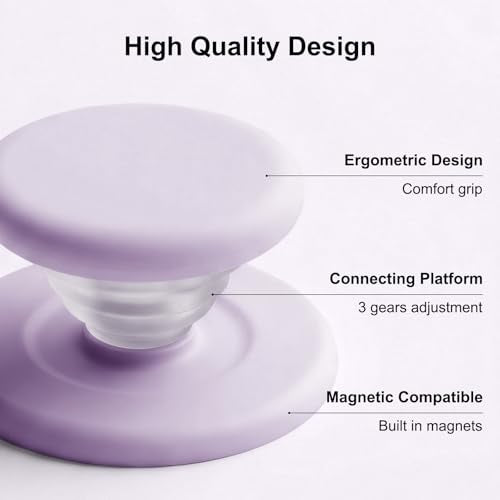 MOROCK Grip for Kindle with Kickstand and Magnetic Stand, Soft Silicone Magnetic Finger Grip for Kindle, iPhone and Smartphone, Cute Magnetic eReaders Holder, Light Purple - color: Light Purple