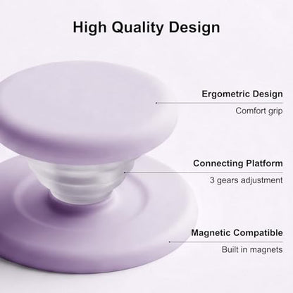 MOROCK Grip for Kindle with Kickstand and Magnetic Stand, Soft Silicone Magnetic Finger Grip for Kindle, iPhone and Smartphone, Cute Magnetic eReaders Holder, Light Purple - color: Light Purple