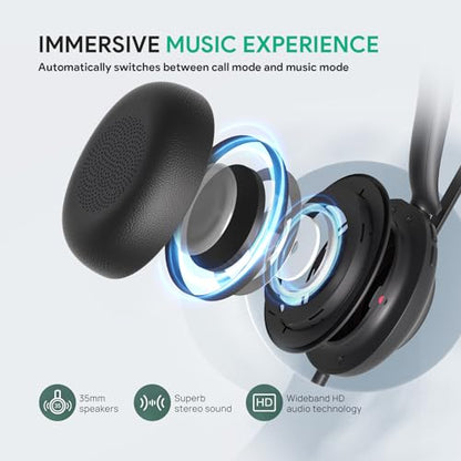 Yealink UH35 Wired Headset,USB-A,AI Noise Canceling Mic,Call Control,On-Ear (Pack of 2) - color: USB-A (Teams), size: Dual-Ear (Pack of 2)