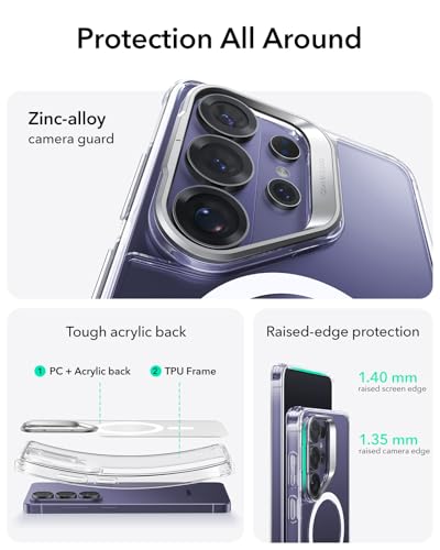 ESR for Samsung Galaxy S26 Ultra Case with Stash Stand, Compatible with MagSafe, Military-Grade Protection, Magnetic Case for Samsung Galaxy S26 Ultra, Scratch-Resistant Back Cover, Clear - color: Clear