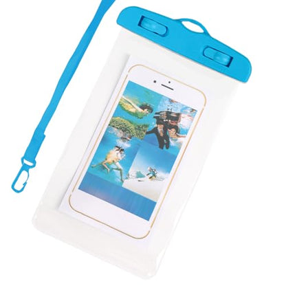 Cell Phone Waterproof Pouch Touchscreen Transparent Phone Bag | Water Play Cellphone Bag for Beach Cruise Vacation Running Camping Swimming Cycling Kayak Diving Travel - color: Blue
