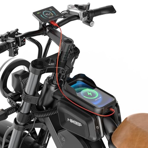 HiKeep Waterproof Electric Bike Phone Holder Bag - Bike Handlebar Phone Mount Bag with Touchscreen Window, Convenient Storage for Cyclists, Ideal for Long Rides and Commuting