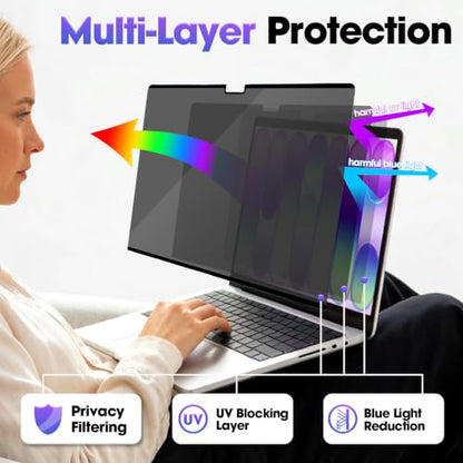 Anti-Spy Removable Shield for MacBook Air 13/13.6 (2022-2026 M2-M5), Magnetic Privacy Screen with 60° Blackout, Perfect for Open Desk Area - size: MacBook Air 13.6/13 Inch (2022-2026, M2, M3, M4)