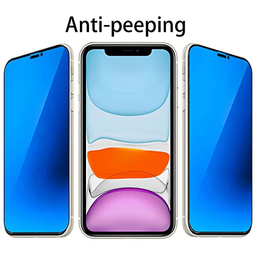 2 Pack Anti-Blue Privacy Tempered Glass Suit for iPhone 11 / iPhone XR Mirror Anti-Spy Screen Protector Anti-Peeping Film Electroplated 9H Hardness Anti-scratch 6.1 inch (Blue) - size: For iPhone 11 / iPhone XR