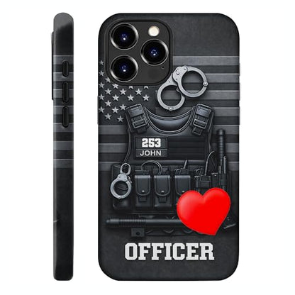 Personalized Police Clear Phone Case Custom Name, Firefighter Protective Case Compatible with Phone Devices, Law Enforcement Gift for Men Dad Husband (#3)