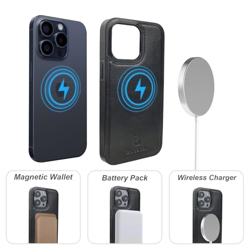Bocasal for MagSafe Wallet Case Card Holder for iPhone 15 Pro, Black - color: Black for MagSafe