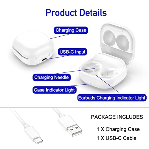 Wired Charging Case Compatible with Samsung Galaxy Buds2 (SM-R177), Replacement Charger Case Dock Station for Galaxy Buds2 Bluetooth Earbuds (White)