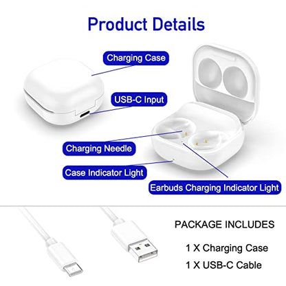 Wired Charging Case Compatible with Samsung Galaxy Buds2 (SM-R177), Replacement Charger Case Dock Station for Galaxy Buds2 Bluetooth Earbuds (White)