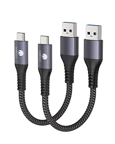 CONMDEX Android Auto USB Cable [2ft, 2-Pack] 10Gbps, 3A Fast Charging - color: Grey, size: 2ft+2ft, style: 2Pack