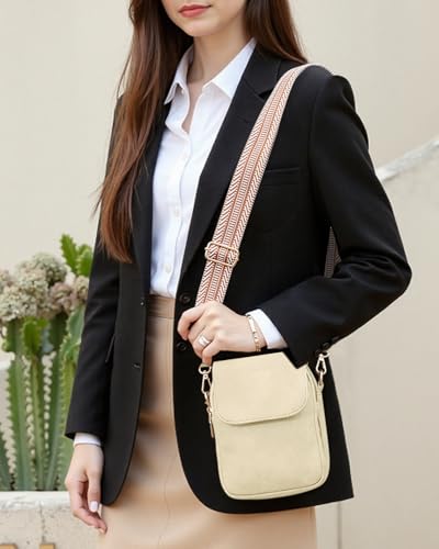 Fashion Small Crossbody Bags for Women Trendy Designer Cell Phone Purses | Adjustable Straps,with Card Holder,Detachable Wristlet Strap,small Cross Body Bag for Woman,Mini Bags,Travel Purse,Work,Gym - color: Beige