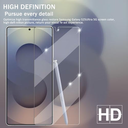 Galaxy S25 Ultra Tempered Glass Screen & Lens Protector 2+2 Pack HD Clear | [Ultrasonic Fingerprint Unlock] [Case Friendly] [Bubble-Free] - size: Galaxy S25 Ultra