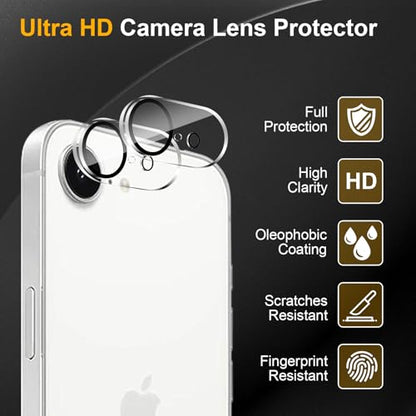 3 Pack Camera Lens Protector for iPhone 16e / iPhone 17e - size: iPhone 16e