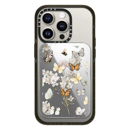 CASETiFY Snappy Card Holder Stand Compatible with Magsafe - BUTTERFLY SUNDAY - Silver Mirror - color: BUTTERFLY SUNDAY