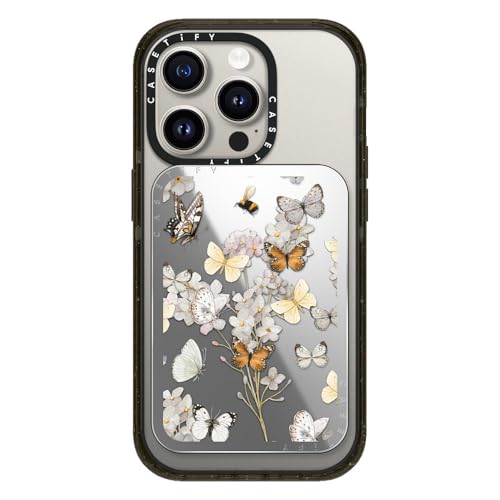 CASETiFY Snappy Card Holder Stand Compatible with Magsafe - BUTTERFLY SUNDAY - Silver Mirror - color: BUTTERFLY SUNDAY