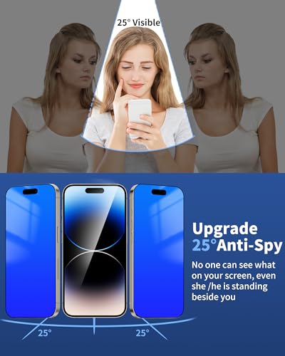 Privacy Screen Protector for iPhone 15 Pro Max Blue 6.7 inch - color: For iphone 15 Pro Max Blue