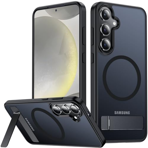 SPIDERCASE Magnetic for Samsung Galaxy S24 Plus Case, [3 Stand Ways][ Military Grade Drop Protection] with Invisible Stand Shockproof Slim Case for Samsung Galaxy S24 Plus, Black - color: Black, size: S24 Plus