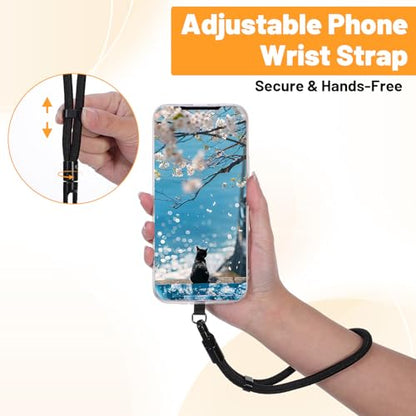 4 Pack Phone Wrist Strap, Adjustable Cell Phone Lanyard Strap, Wrist Lanyard with 360° Rotating Hook and Tether Tabs - color: 4 Black