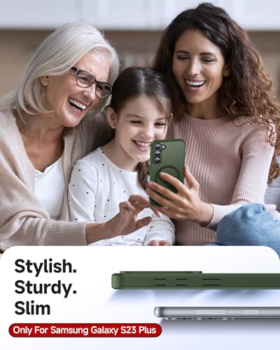 LeYi for S23+/S23 Plus Phone Case: MagSafe Fit & Matte Translucent Slim | Samsung S23 Plus Case Full Body Shockproof Sleek Soft-Touch Funda para S23+ S23Plus Unlocked para Girl Boy Android, Green - color: Green, size: Galaxy S23 Plus (6.6 Inch)