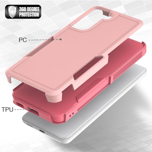 for Samsung Galaxy S21 Case: Dual Layer Protective Heavy Duty Cell Phone Cover Shockproof Rugged with Screen Protector - Military Protection Bumper Tough - Samsung Galaxy S21 5G 2021, 6.2 inch, Pink - color: Pink (PC) + Pink (TPU)