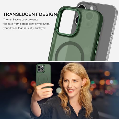 BENTOBEN Magnetic for iPhone 16 Pro Max Case,(Compatible with MagSafe) (Military Grade Drop Protection) Slim Translucent Matte Shockproof with Anti-Fingerprint Phone Case 6.9",Green - color: Green