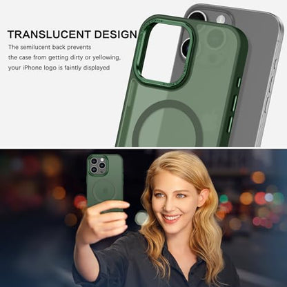 BENTOBEN Magnetic for iPhone 16 Pro Max Case,(Compatible with MagSafe) (Military Grade Drop Protection) Slim Translucent Matte Shockproof with Anti-Fingerprint Phone Case 6.9",Green - color: Green