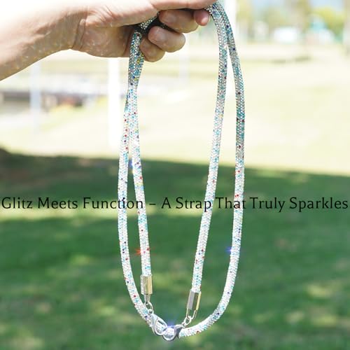 Clip and Go Strap for Phone with Wallet Crossbody, Bling Crystal Phone Strap Crossbody for Hands-Free Style - color: Multicolor