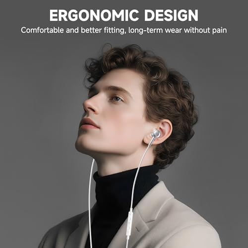 Wired Headphones USB C, [𝐀𝐩𝐩𝐥𝐞 MFi Certified] iPhone 17 Earphones Wired with USB-C Connector for iPhone 17/16/15 Pro Max Earbuds (Built-in Mic & Volume Control)