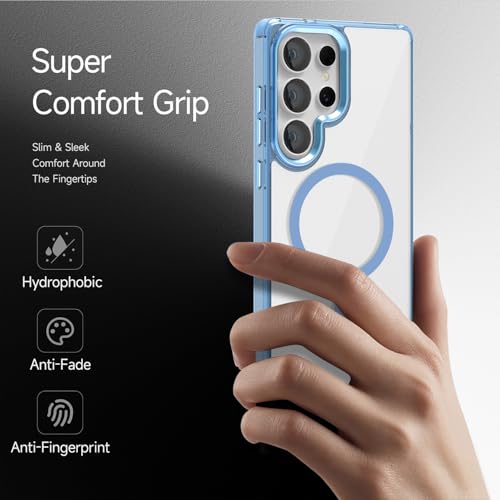 Lunivop for Samsung Galaxy s25 Ultra Case Hard [Compatible with Magsafe Wireless Charging] Yellowing Resistant Magnetic Cover Clear para S 25 Ultra 6.9 '' 5G 2025 Rugged Best Phone Cases Light Blue - color: Light Blue, size: Compatible with Samsung Galaxy