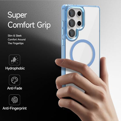 Lunivop for Samsung Galaxy s25 Ultra Case Hard [Compatible with Magsafe Wireless Charging] Yellowing Resistant Magnetic Cover Clear para S 25 Ultra 6.9 '' 5G 2025 Rugged Best Phone Cases Light Blue - color: Light Blue, size: Compatible with Samsung Galaxy