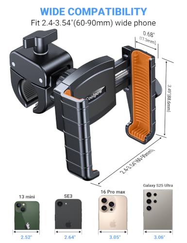 Coolpow Motorcycle Bike Phone Holder for Bike, 1s Lock Bike Phone Mount