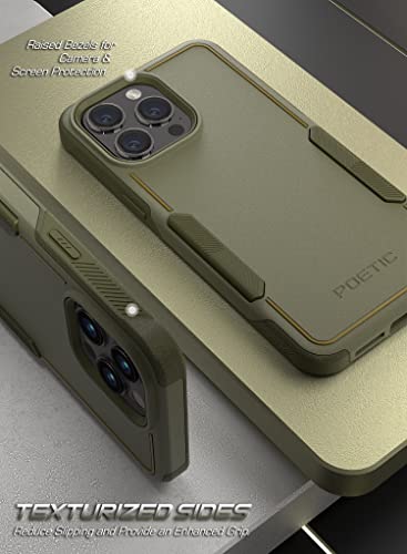 Poetic Neon Case Compatible with iPhone 14 Pro Max, Dual Layer Rugged Slim Shockproof Drop Protection, Military Green - color: Military Green, size: iPhone 14 Pro Max
