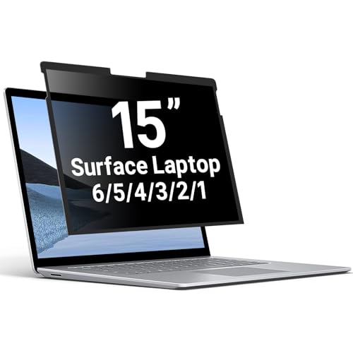 ZOEAGG Removable Privacy Screen for Surface Laptop 15 Inch 6/5/4/3/2/1 - size: Surface Laptop 6/5/4/3/2/1 (15 inch)