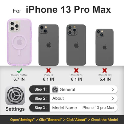 Follaroma Magnetic for iPhone 13 Pro Max Case, Heavy Duty Cases,Purple,6.7" | Compatible with MagSafe, Heavy Duty Shock proof Protection, Military-Grade Anti-Drop, Dual Layer Transparent Protective Cover - color: Purple, size: iPhone 13 Pro Max 6.7''