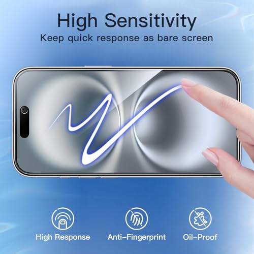 JETech Privacy Screen Protector for iPhone 16, 2-Pack - size: iPhone 16