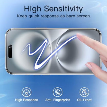 JETech Privacy Screen Protector for iPhone 16, 2+2 Pack - size: iPhone 16