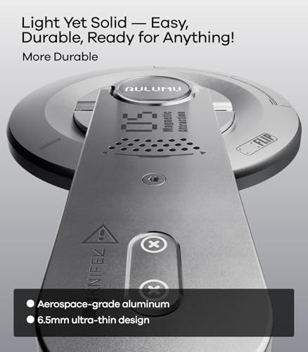 Aulumu G05 Air for MagSafe Grip Stand | Rotation Angle Adjustment | Aluminium Alloy Ultra Light & Ultra Thin | with Box Opener- Silver - color: Silver