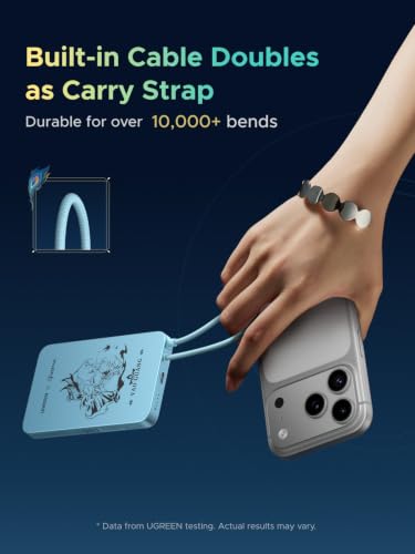 UGREEN x Honkai Star Rail MagFlow 10000mAh Qi2 15W Power Bank - color: Cyan