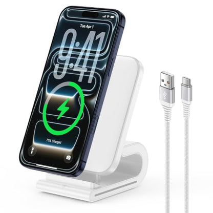 Samsung Wireless Charger Stand Android Wireless Desk Phone Charging Station - color: White