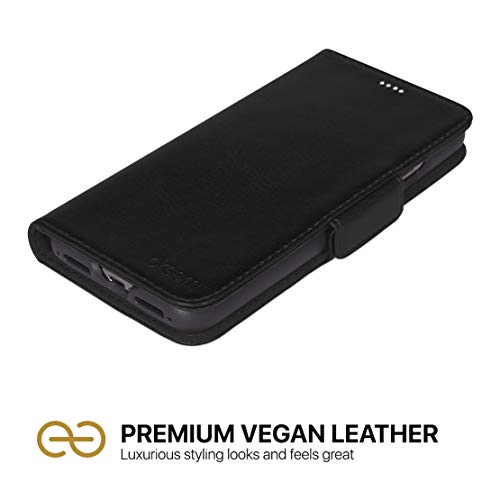 Dreem Fibonacci 2-in-1 Wallet Case for Apple iPhone 11 - Luxury Vegan Leather, Magnetic Detachable Shockproof Phone Case, RFID Card Protection, 2-Way Flip Stand - Black - color: Black, size: iPhone 11