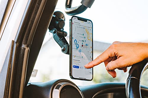 ROKFORM - Adjustable Magnetic Windshield Phone Holder, Compatible with MagSafe Phone Cases and Cases, Strong Suction Cup, 210° Tilt, 360° Rotation