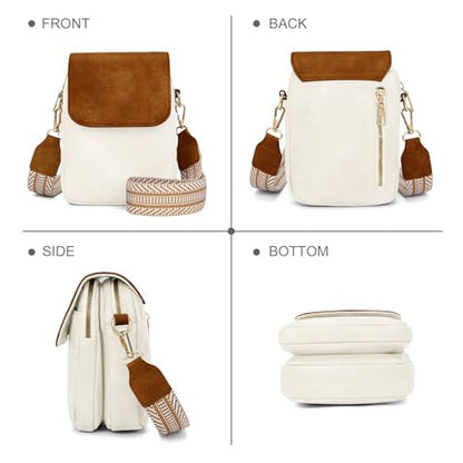 Fashion Small Crossbody Bags for Women Trendy Designer Cell Phone Purses | Adjustable Straps,with Card Holder,Detachable Wristlet Strap,small Cross Body Bag for Woman,Mini Bags,Travel Purse,Work,Gym - color: Whitebrown