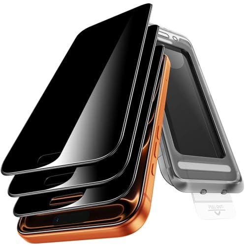 for iPhone 17 Pro Privacy Screen Protector, 3 Pack, [Anti-spy] [Micro-curved Edges] 9H+ Hardness Tempered-Glass Privacy Screen Protector, Case Friendly, 6.3 inch