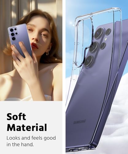 Compatible with Samsung Galaxy S26 Ultra Case, Ultra [Slim Thin] Flexible Clear TPU [Scratch-Resistant] Gel Rubber Soft Skin Silicone Protective Phone Case Cover for Galaxy S26 Ultra (Clear) - size: S26 Ultra