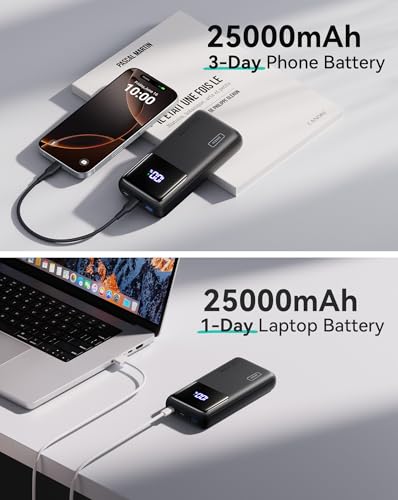 INIU Laptop Power Bank, Compact 25000mAh 100W Fast Charging Battery Pack - color: Black, size: Classic Size