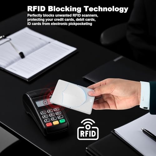 Magnetic Phone Wallet with Adjustable Stand,Pop up Phone Card Holder Quick Access to Bank/Credit Cards, 3.93 * 2.96 * 0.31 Inches Compact Metal Case with RFID Blocking Protection (Silver) - color: Silver