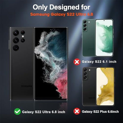 zapica Designed for Samsung Galaxy S22 Ultra Case, Black | Military Grade Drop Protection, Dual Layer Structure Design, Heavy Duty Shockproof Non-Slip Phone Cover - color: Black, size: Samsung Galaxy S22 Ultra 6.8''