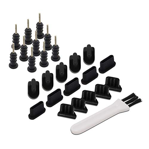 Multi Port Dust Plug Kit 25 Pieces for USB C, Lightning, Micro USB, 3.5mm
