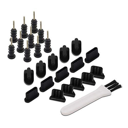 Multi Port Dust Plug Kit 25 Pieces for USB C, Lightning, Micro USB, 3.5mm